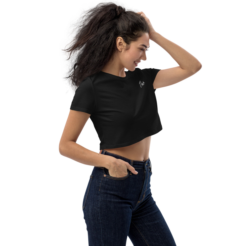 Black Team Win Crop Top - Image 2