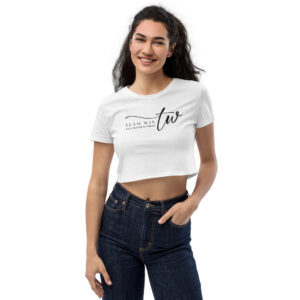White Team Win Crop Top