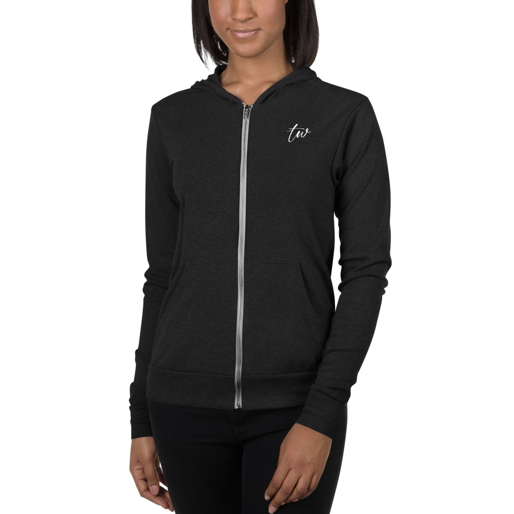 Black Team Win Zip Hoodie